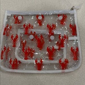 BOGG BAG Clear Pouch with Orange Lobster Graphic